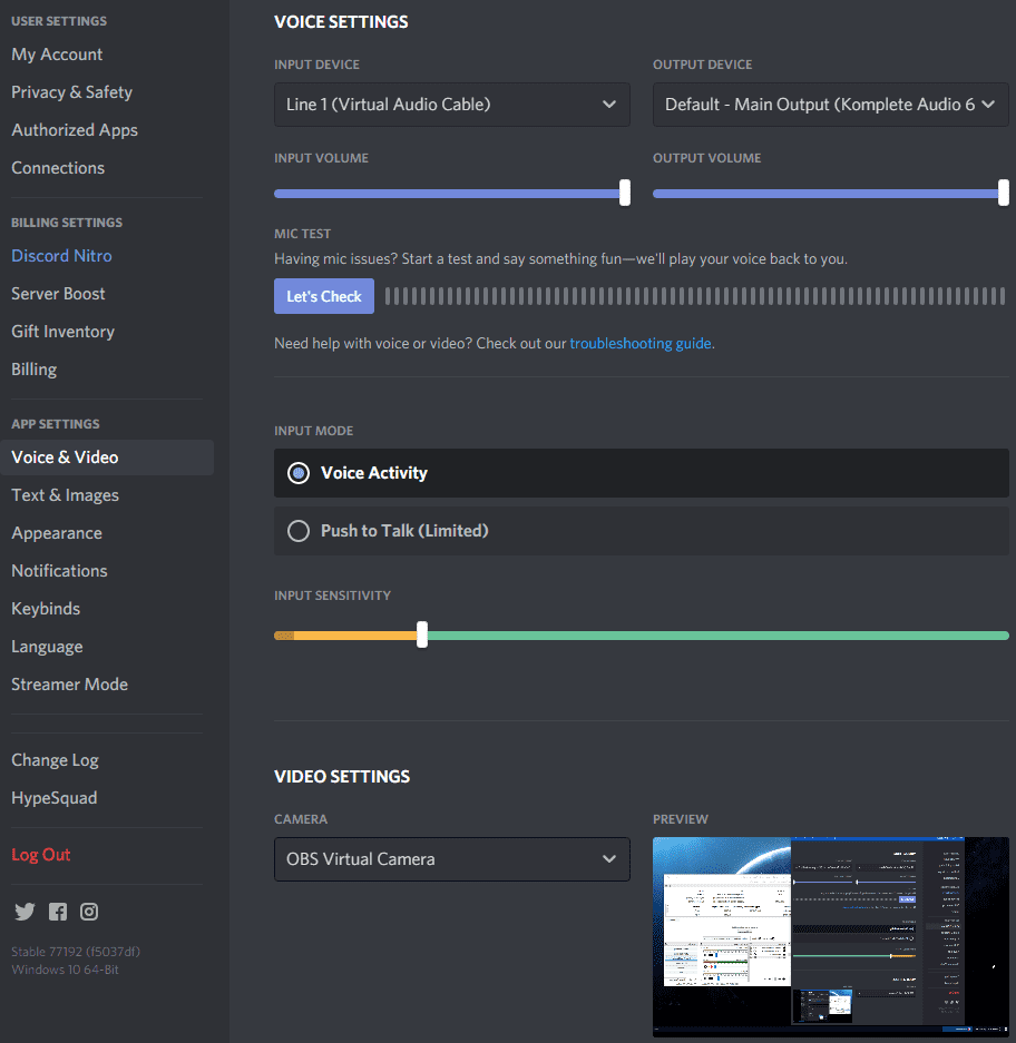 obs virtual webcam audio